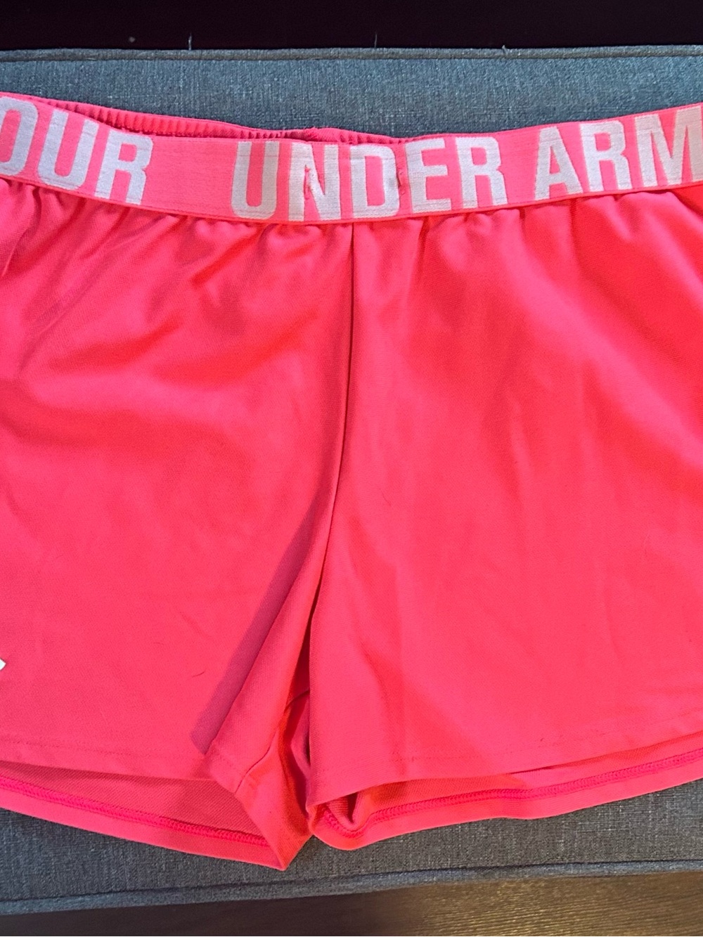 Under Armour Women's Hot Pink Athletic Shorts with Branded Waistband